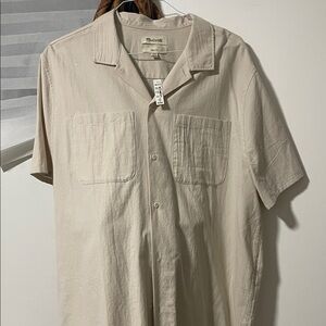 Madewell Cream Short Sleeve Shirt